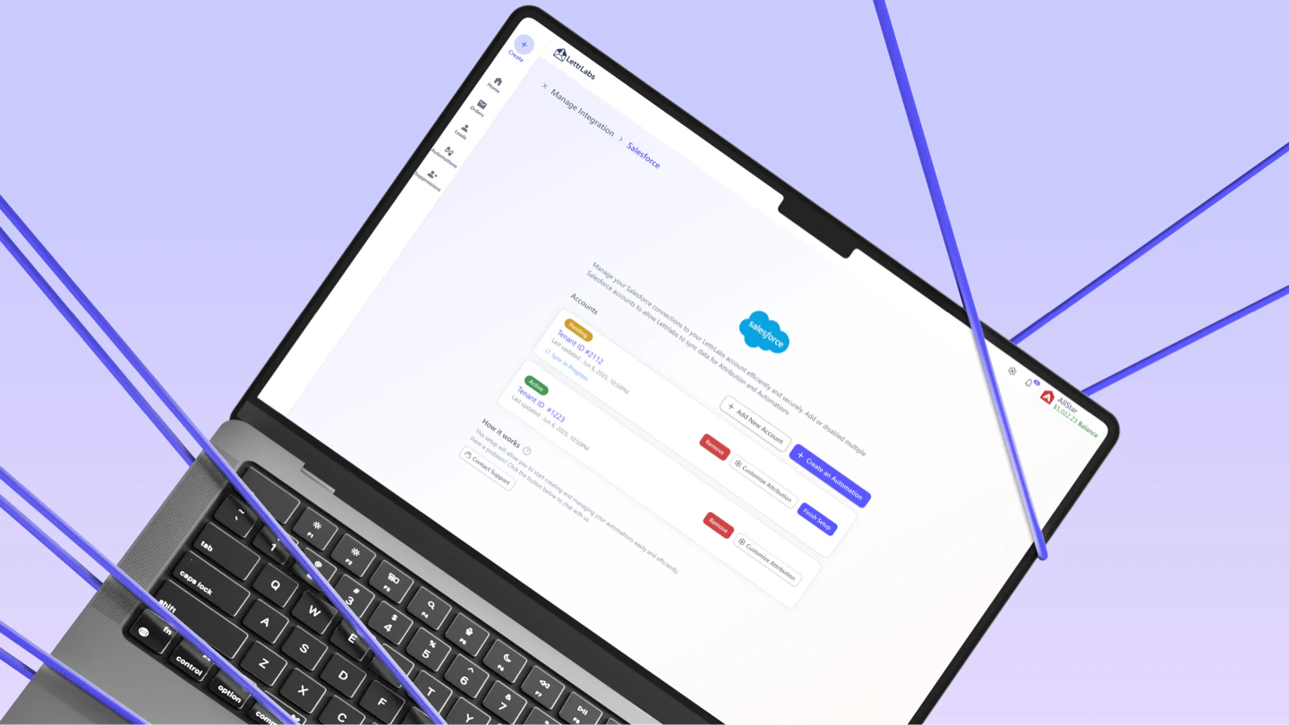 Product screen from the LettrLabs storm automation flow
