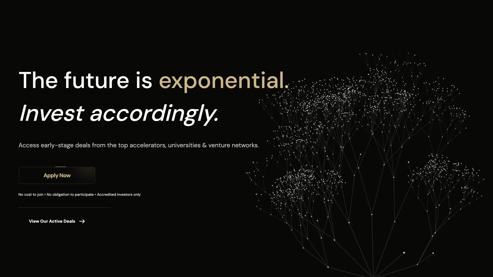 Hypervestor — WordPress marketing site for an early-stage investor platform with dynamic deal listings