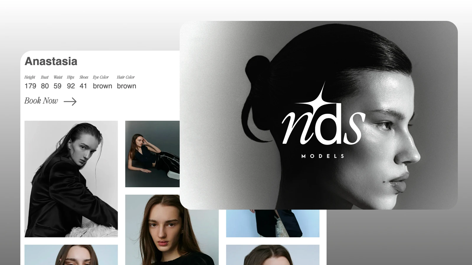 NDS Models, model agency roster and profile pages